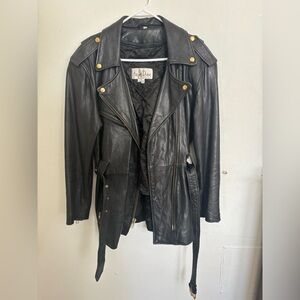 AS-IS Vintage Albert Duke Leather Moto Jacket - Small (Oversized Fit)